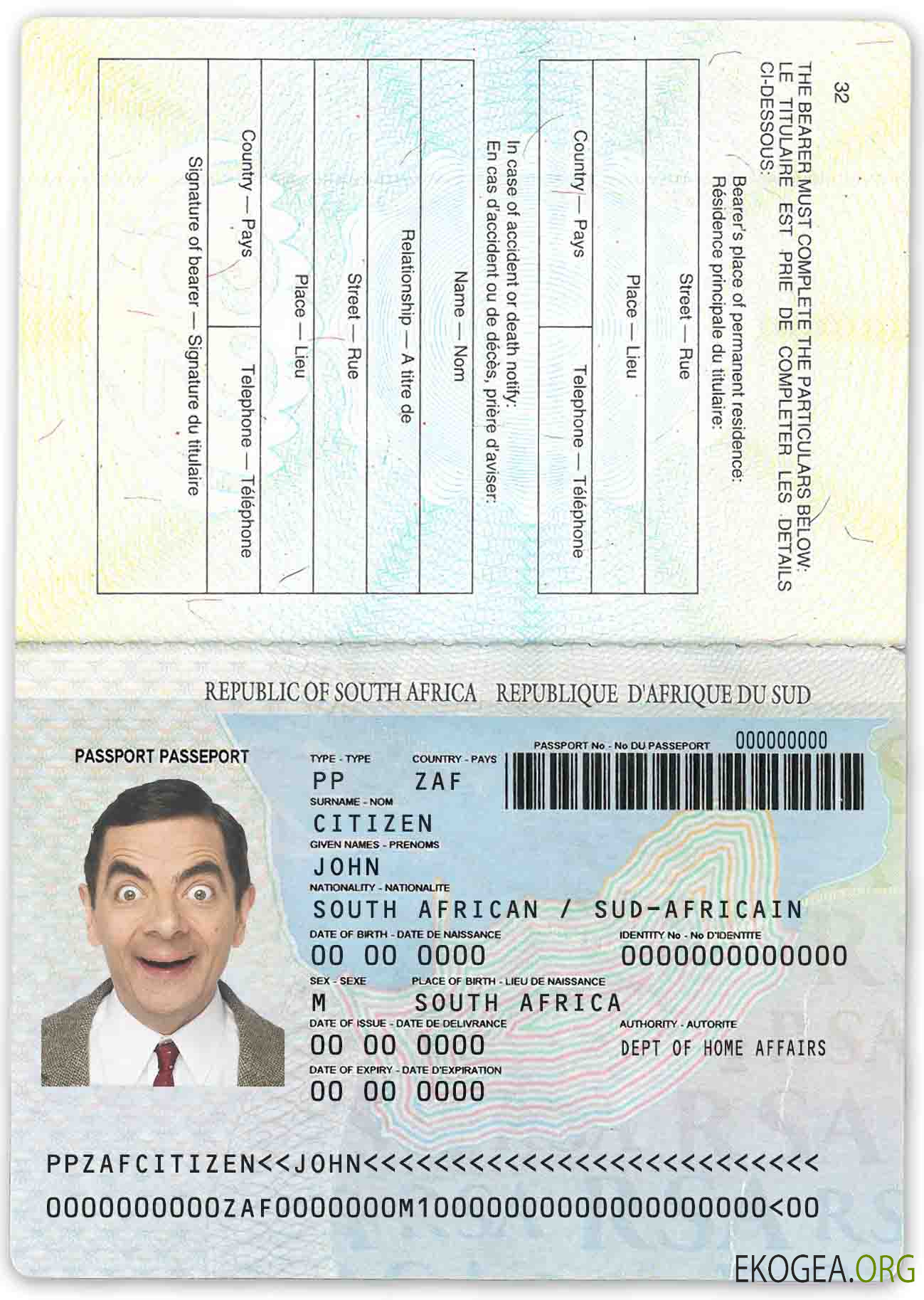 Passeport sud africain (1996 2009)